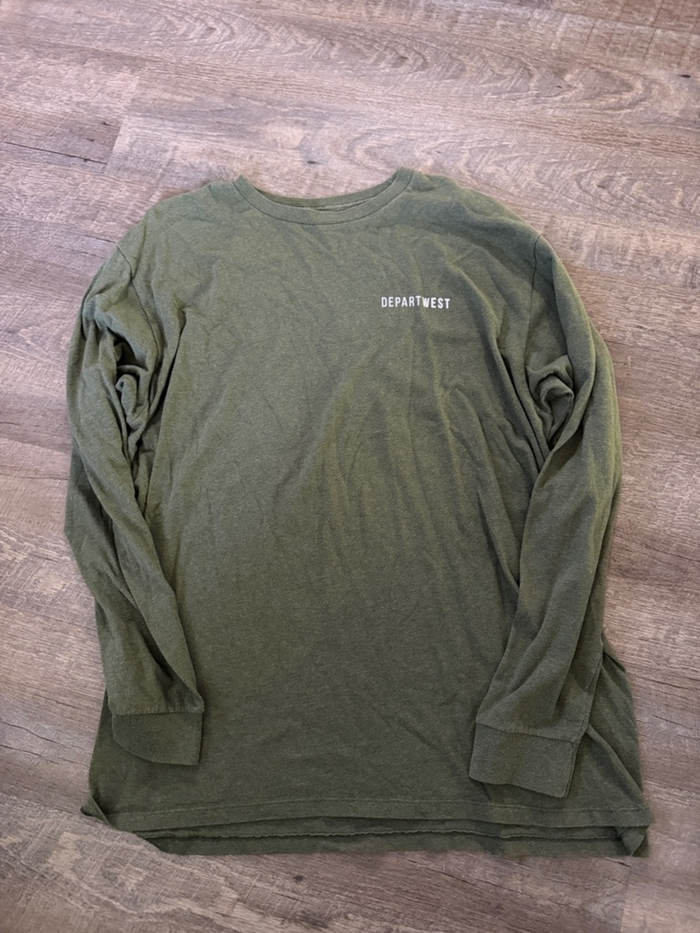 Departwest Men's Olive Long Sleeve Crew Tee